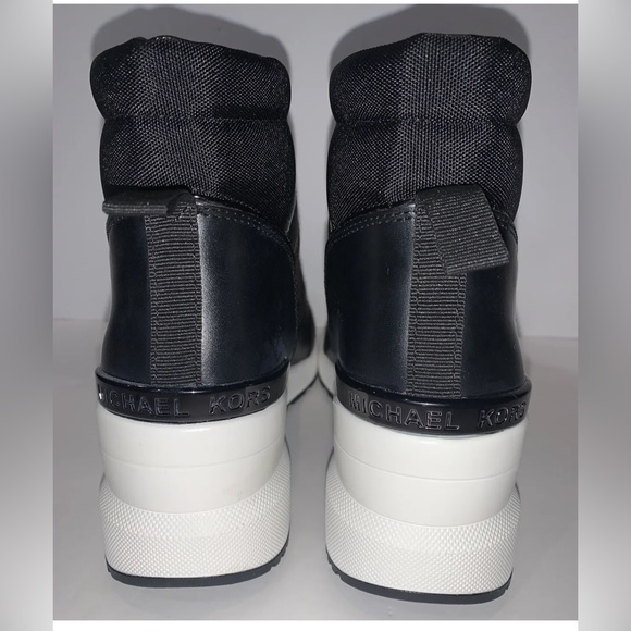 Michael Kors Women Wedge Sneaker Boots Black/Brown/white NWOB - Picture 8 of 12